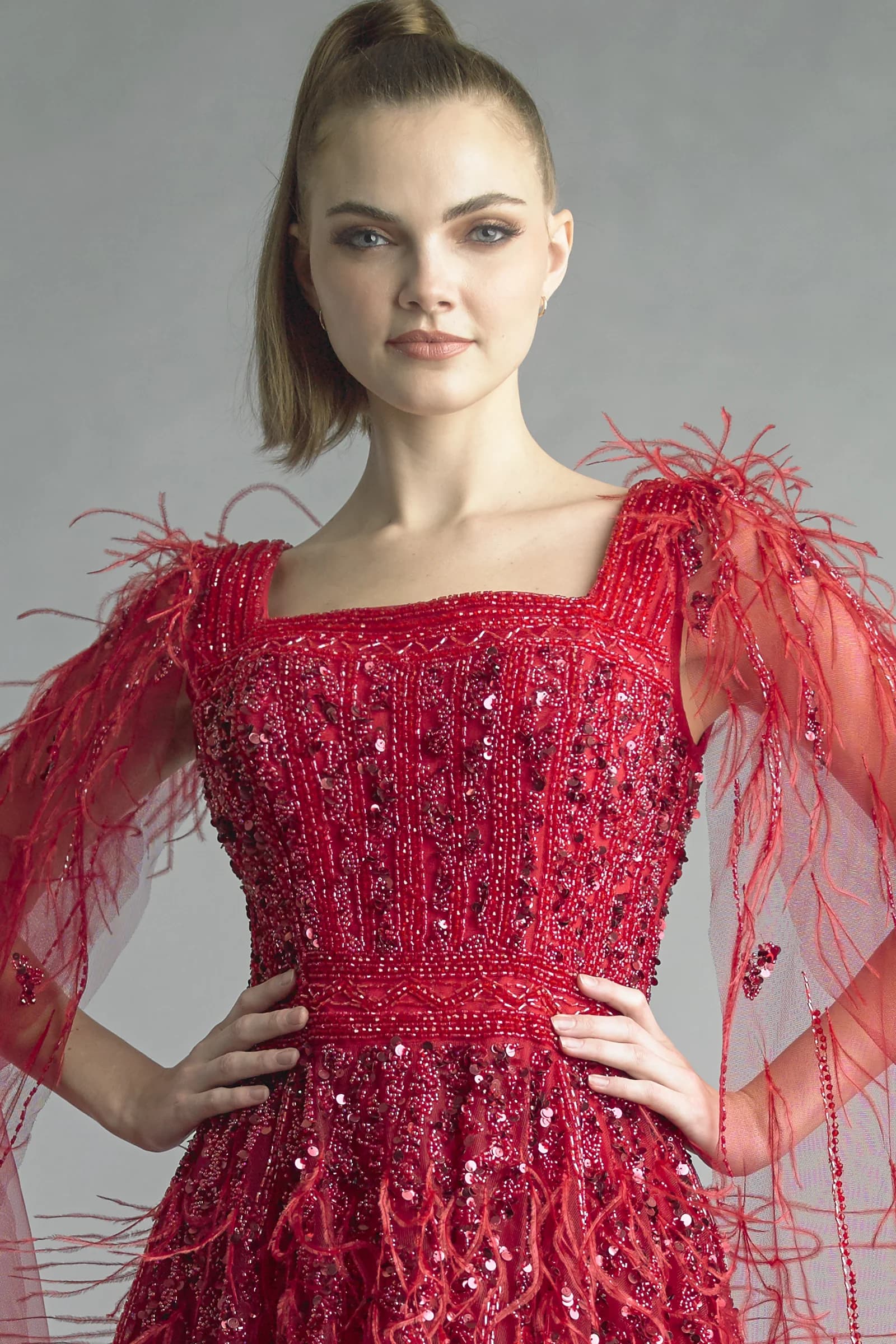 Sequin Cape Gown