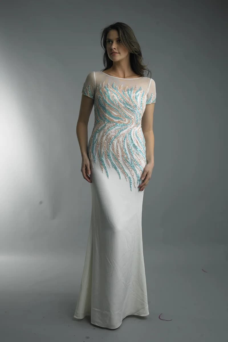 short sleeve evening dress view 1
